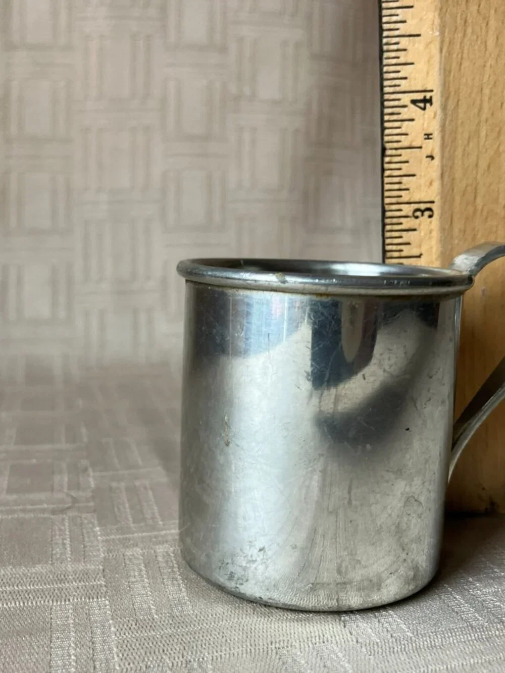 Vtg 1969 Stieff Pewter Baby Cup Mug - ATC Shield Mark - No Monogram